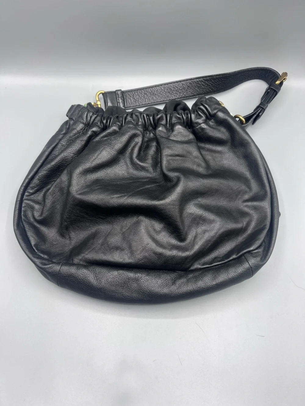 Marc Jacobs Black Soft Leather Hobo Shoulder Bag Women’s Slouchy Designer Purse